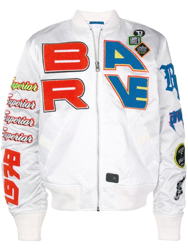 Diesel Patch Bomber Jacket - White
