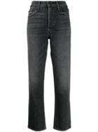 Mother Tomcat High-rise Straight Jeans - Black