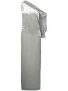 Parlor One Shoulder Evening Gown - Grey