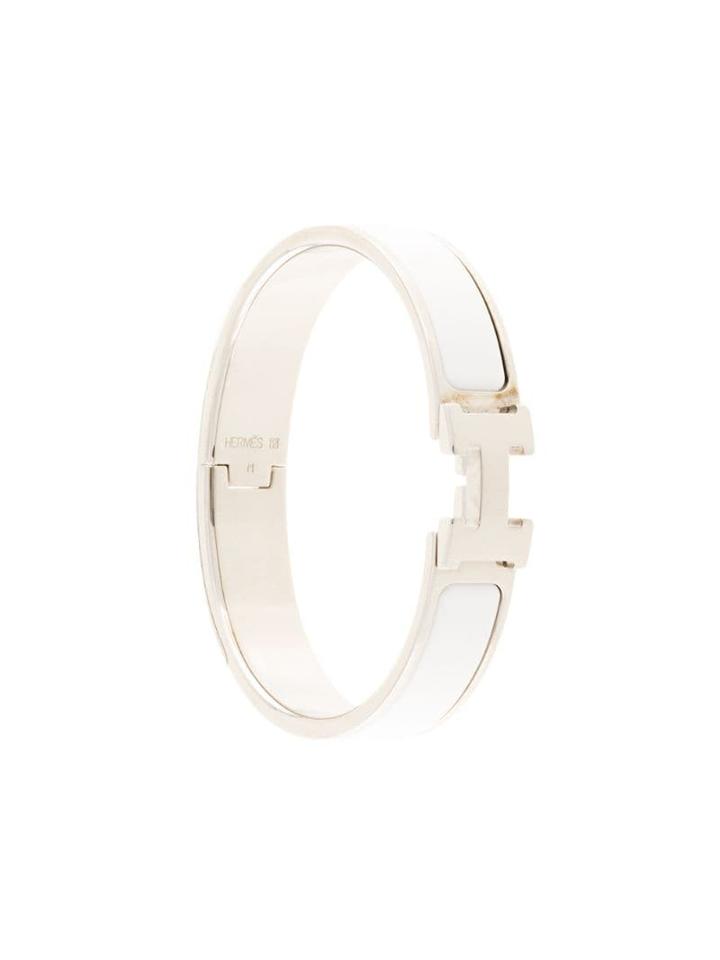 Hermès Pre-owned H Logo Clic Clac Bangle - White