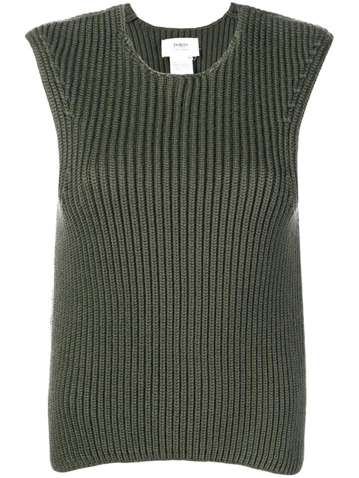 Ports 1961 Sleeveless Ribbed Jumper - Green