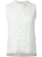 Loveless - Knit Vest - Women - Cotton/acrylic - 34, Women's, White, Cotton/acrylic