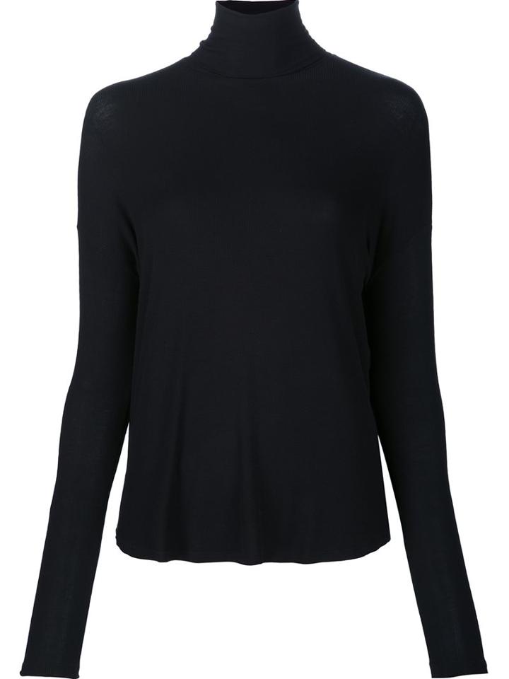 Majestic Filatures Turtleneck Jersey, Women's, Size: 2, Black, Viscose
