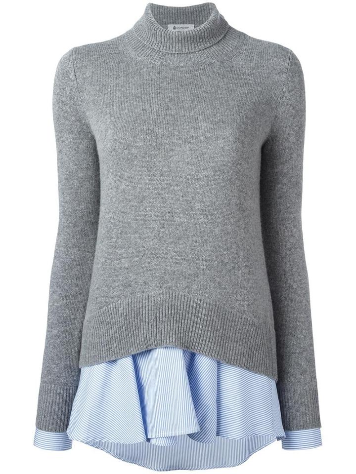 Dondup Round Neck Jumper, Women's, Size: Large, Grey, Cotton/polyamide/viscose/wool