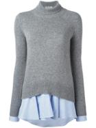 Dondup Round Neck Jumper, Women's, Size: Large, Grey, Cotton/polyamide/viscose/wool