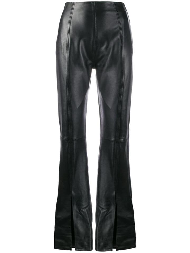 16arlington Flared Leather Trousers - Black