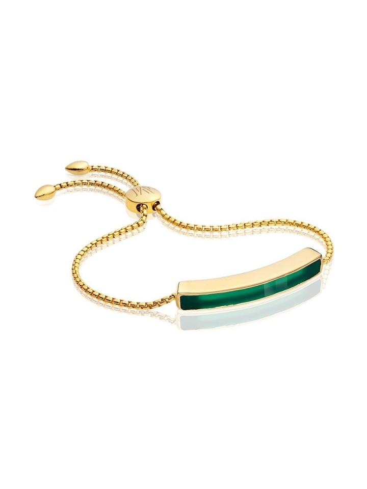 Monica Vinader Gp Baja Green Onyx Bracelet