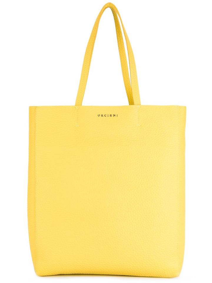 Orciani - Classic Shopping Bag - Women - Leather - One Size, Women's, Yellow/orange, Leather