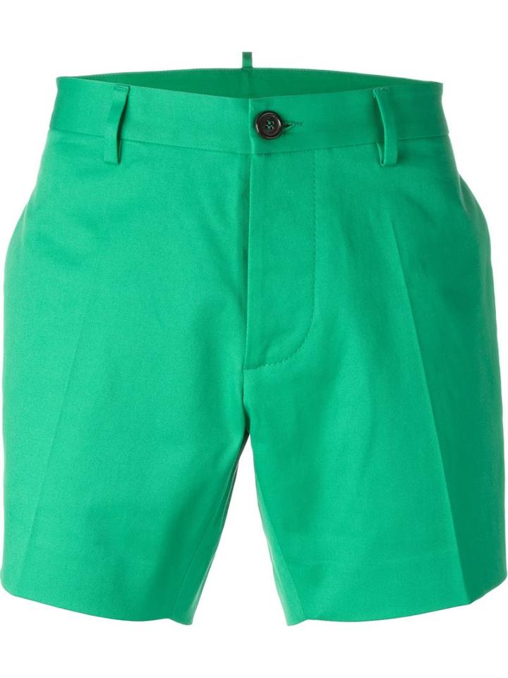 Dsquared2 Mini Chino Shorts, Men's, Size: 50, Green, Cotton/spandex/elastane