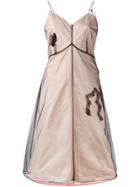 Quetsche Sheer Layered Flared Dress - Nude & Neutrals