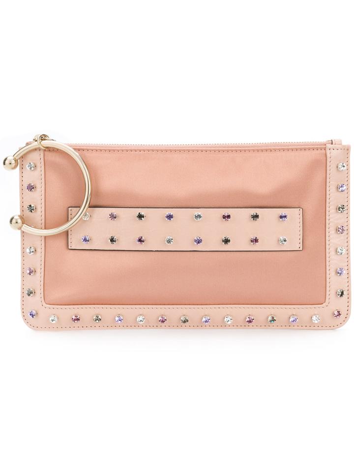 Red Valentino Crystal Embellished Clutch Bag - Pink & Purple
