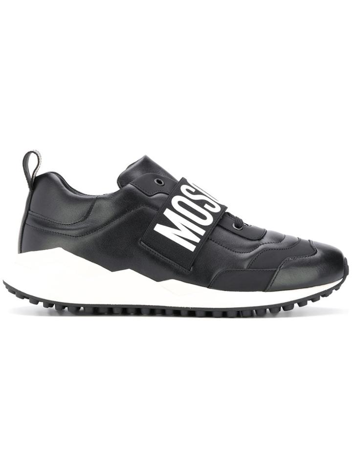 Moschino Logo Print Runner Sneakers - Black