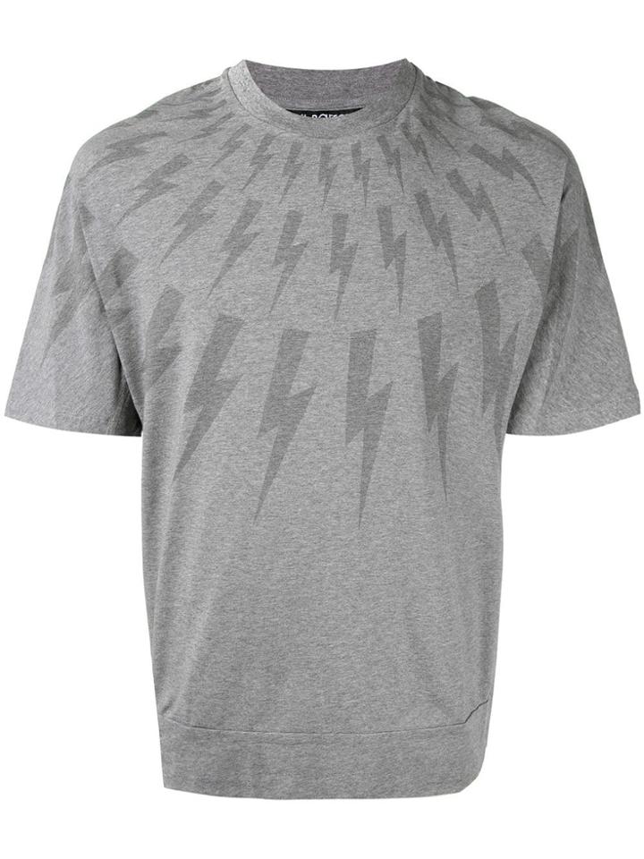 Neil Barrett Lightning Print T-shirt - Grey