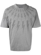 Neil Barrett Lightning Print T-shirt - Grey