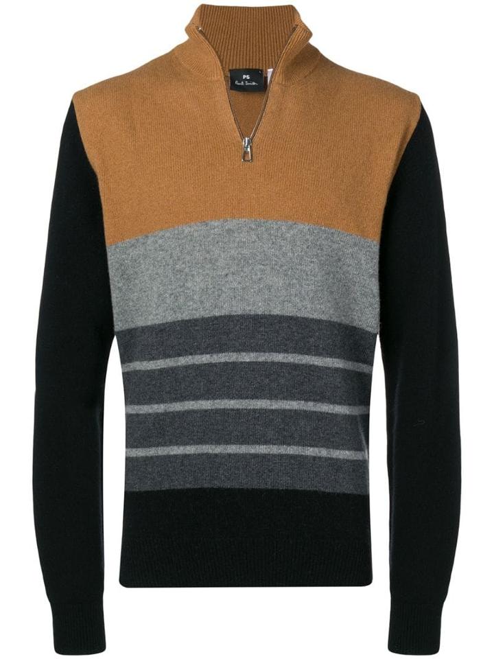 Ps Paul Smith Colour Block Jumper - Brown