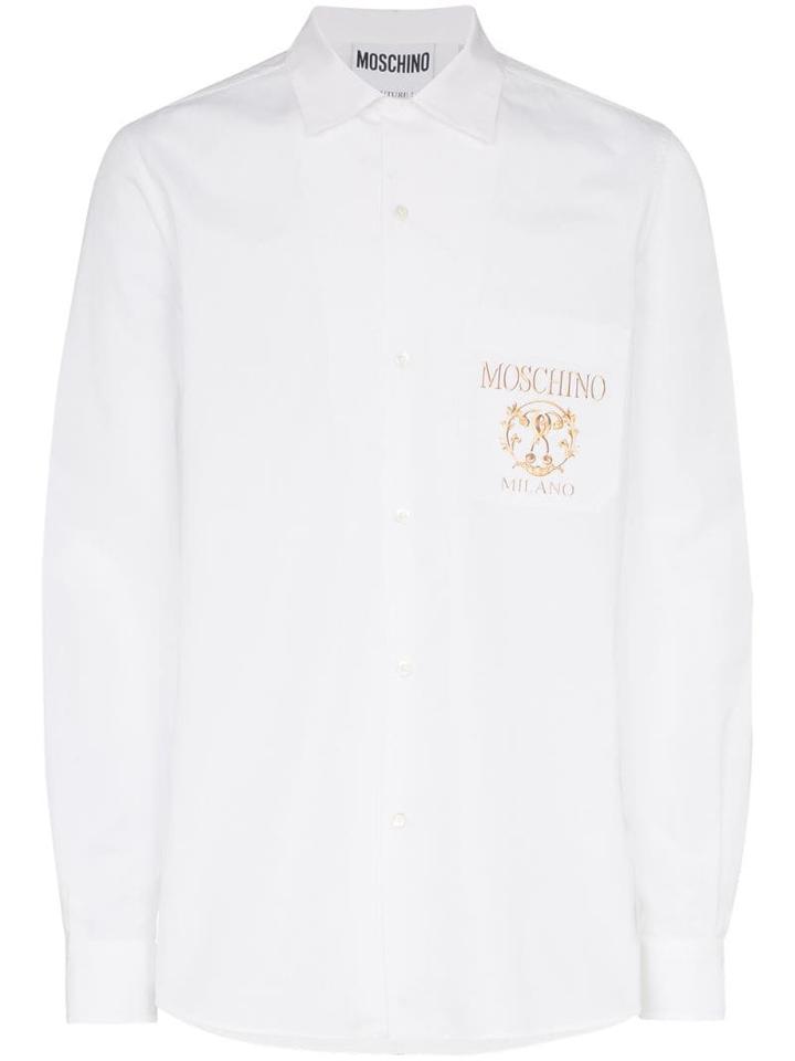 Moschino Logo Print Long-sleeve Shirt - White