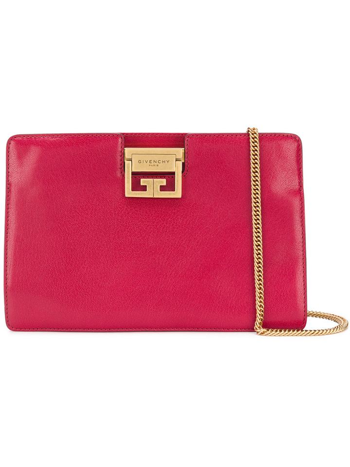 Givenchy Flat Grained Evening Clutch - Pink & Purple
