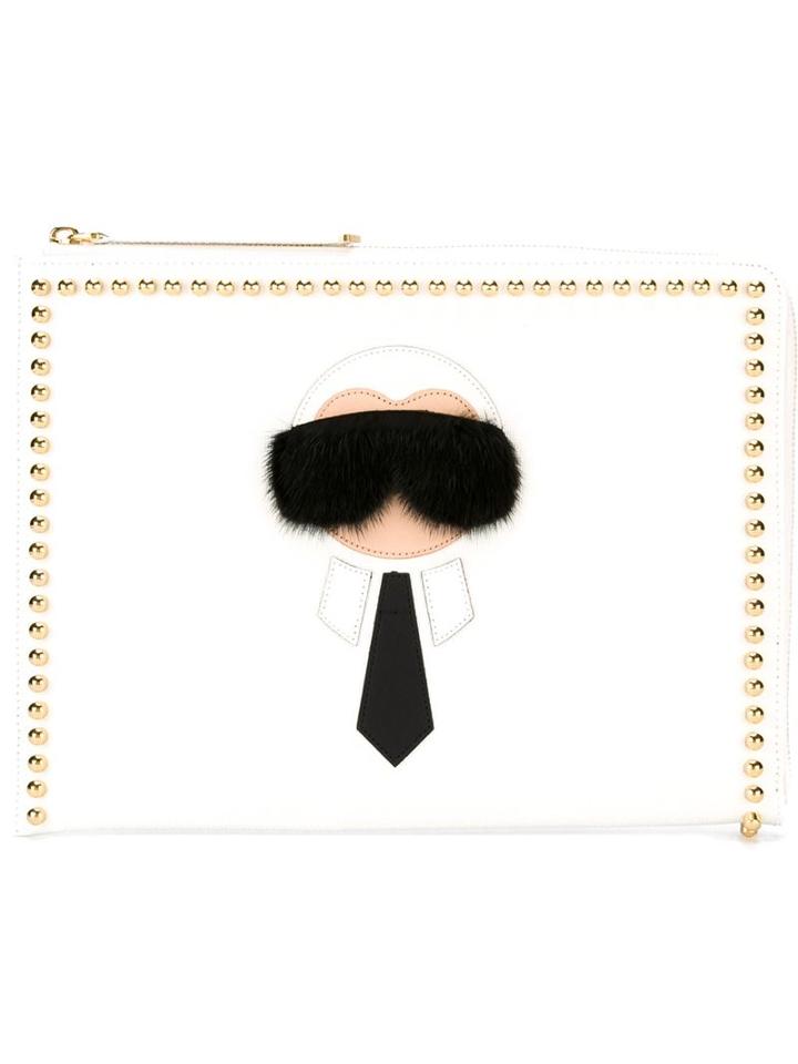 Fendi 'karlito' Clutch, Women's, White
