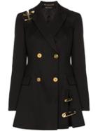 Versace Safety-pin Double-breasted Blazer Dress - Black