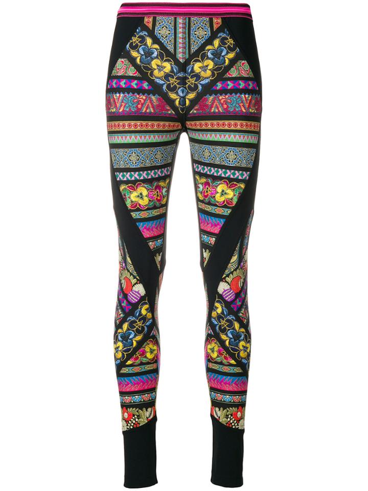 Etro Graphic Print Panelled Leggings - Black
