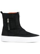 Joshua Sanders Zip-up Hi-top Sneakers - Black