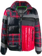 Frankie Morello Patchwork Padded Jacket - Blue