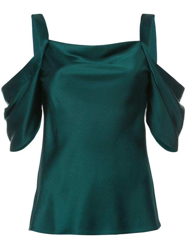 Jason Wu Collection Cold-shoulder Sheen Top - Green