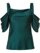 Jason Wu Collection Cold-shoulder Sheen Top - Green