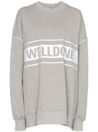 We11done Oversized Reflective-logo Sweatshirt - Grey