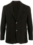 The Gigi Single-breasted Textured Blazer - Brown
