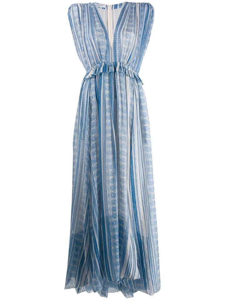 Philosophy Di Lorenzo Serafini Printed Plunge Maxi Dress - Blue