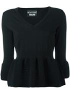 Boutique Moschino V-neck Jumper, Women's, Size: 44, Black, Virgin Wool