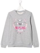 Kenzo Kids Teen Tiger Logo Sweatshirt - Grey