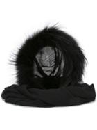 Charlotte Simone Fur Collar, Women's, Black, Modal/wool/racoon Fur