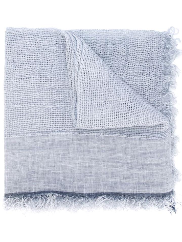 Faliero Sarti Frayed Edge Scarf, Women's, Blue, Linen/flax