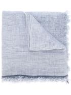 Faliero Sarti Frayed Edge Scarf, Women's, Blue, Linen/flax