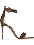 Gianvito Rossi Portofino 105mm Leopard-print Sandals - Brown