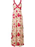 Alice+olivia Floral Embroidered Gown - Nude & Neutrals