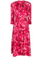 Elisabetta Franchi Floral Print Flared Dress - Pink