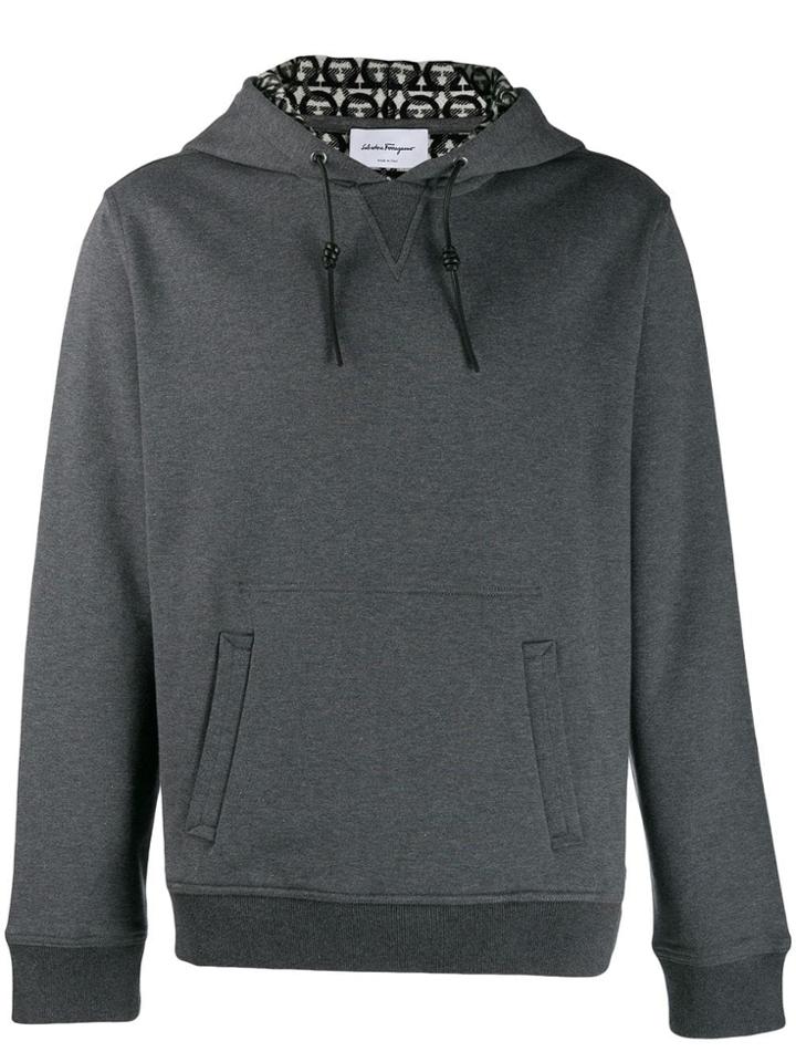 Salvatore Ferragamo Long-sleeved Hoodie - Grey