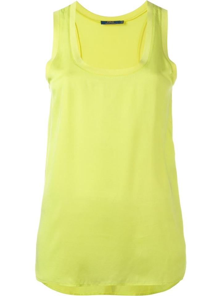 Polo Ralph Lauren Tank Top, Women's, Size: Large, Yellow/orange, Cotton/lyocell/viscose