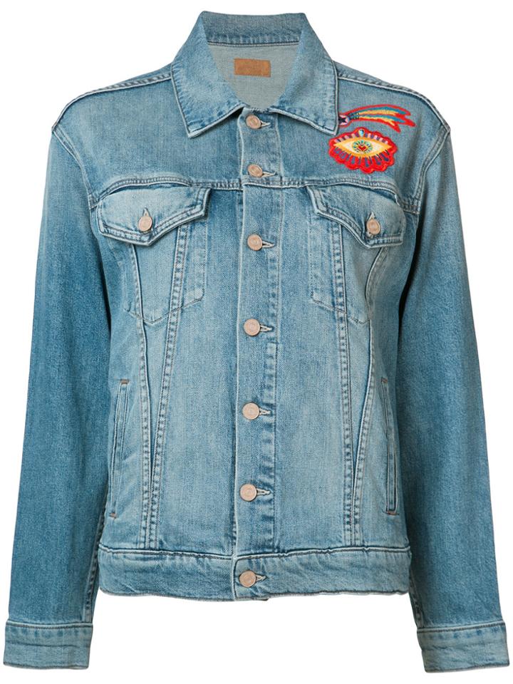 Mother Embroidered Denim Jacket - Blue