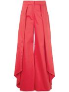 Alexis Draped Details Palazzo Pants - Red