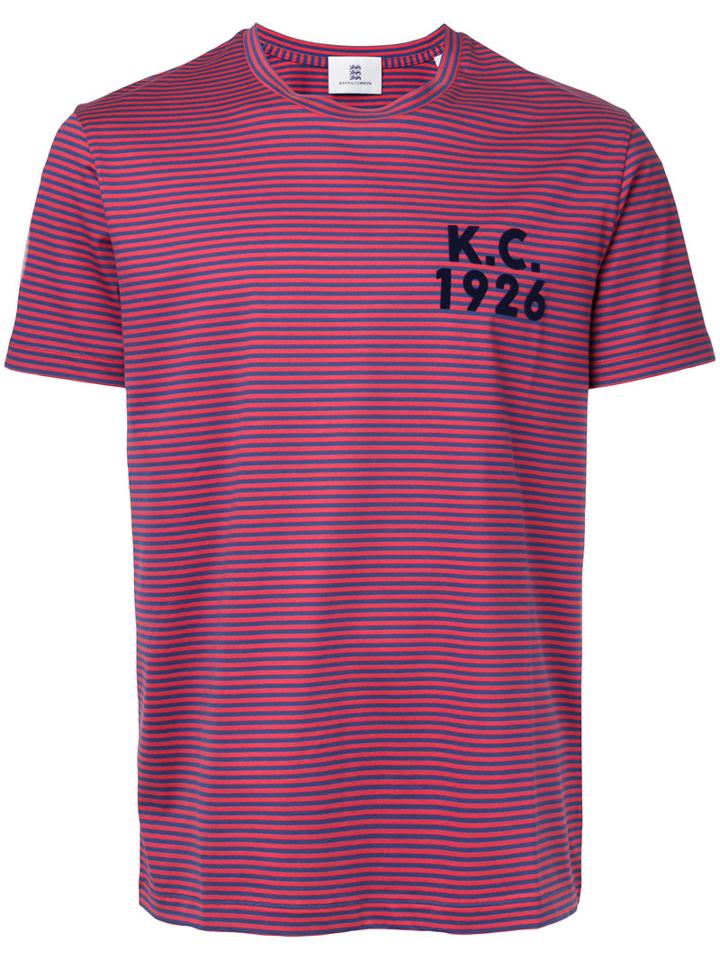 Kent & Curwen Striped T-shirt, Men's, Size: Large, Red, Cotton