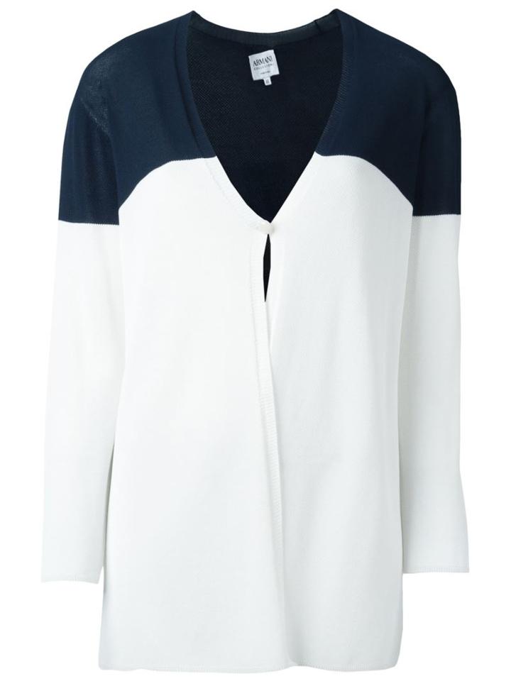 Armani Collezioni Colour Block Cardigan, Women's, Size: 48, White, Polyester/viscose