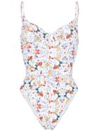 Onia Danielle Majolica Tile-print Swimsuit - Multicoloured