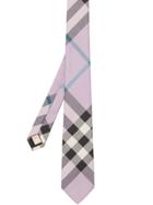 Burberry Modern Cut Check Silk Tie - Lilac