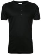 Estnation - Henley T-shirt - Men - Cotton/lyocell - M, Black, Cotton/lyocell
