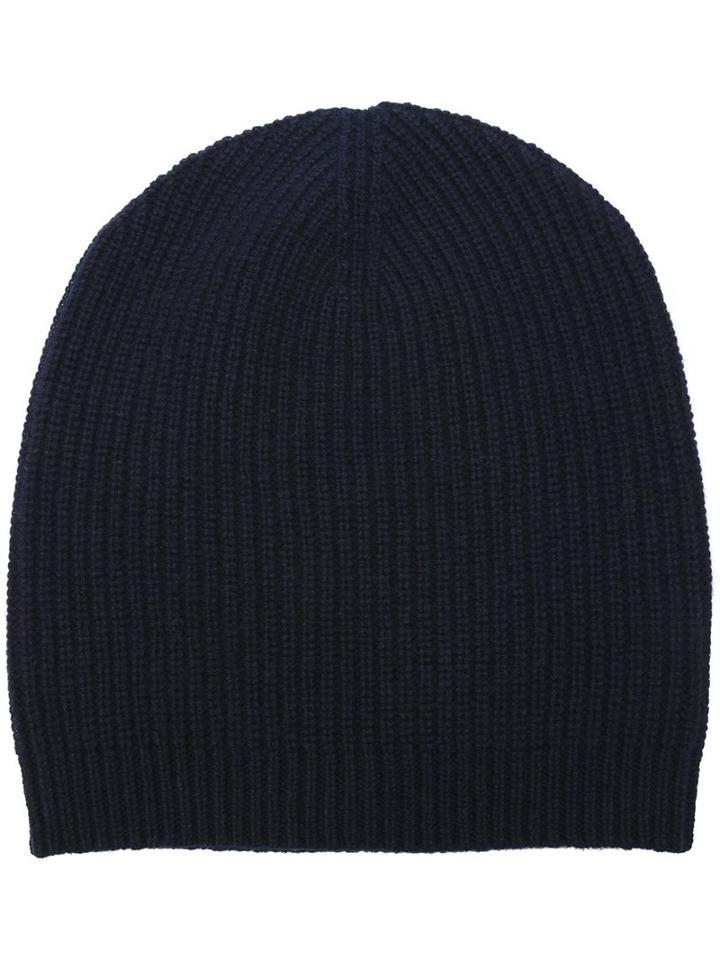 P.a.r.o.s.h. Ribbed Beanie Hat, Women's, Size: Medium, Blue, Cashmere/wool