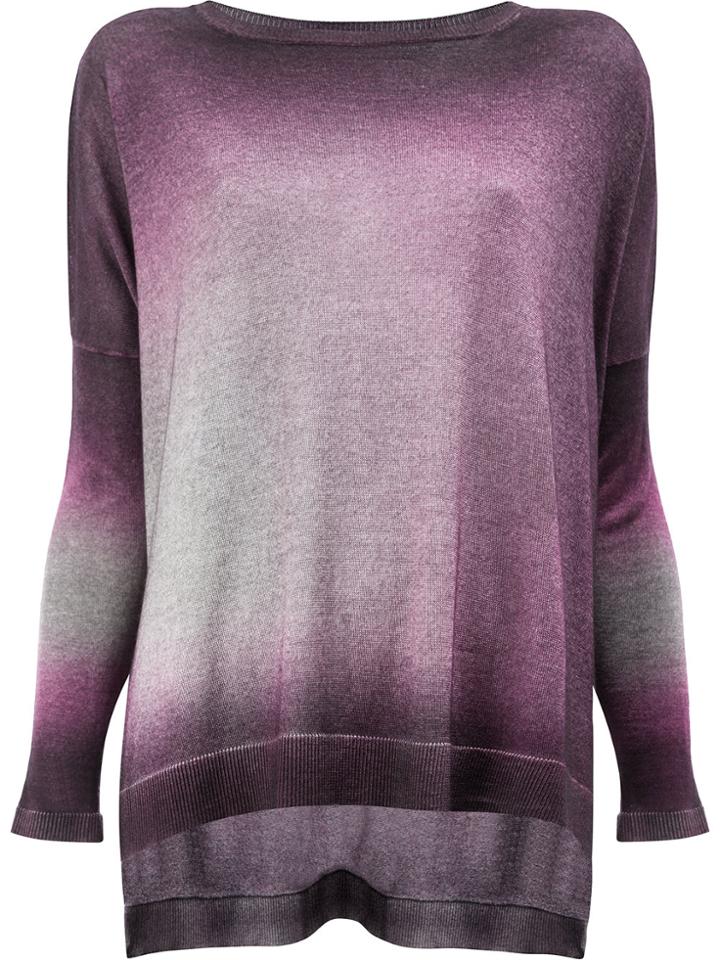 Avant Toi Washed Effect Knitted Top - Pink & Purple